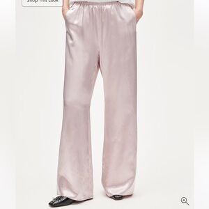JCREW Satin Wide-Leg Pants in Pale Pink (Luster Charmeuse Mauve) Petite Small